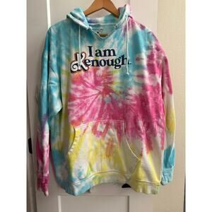 Virtual Apparel “I Am Kenough” Hoodie XL – Tie Dye Rainbow Sweatshirt